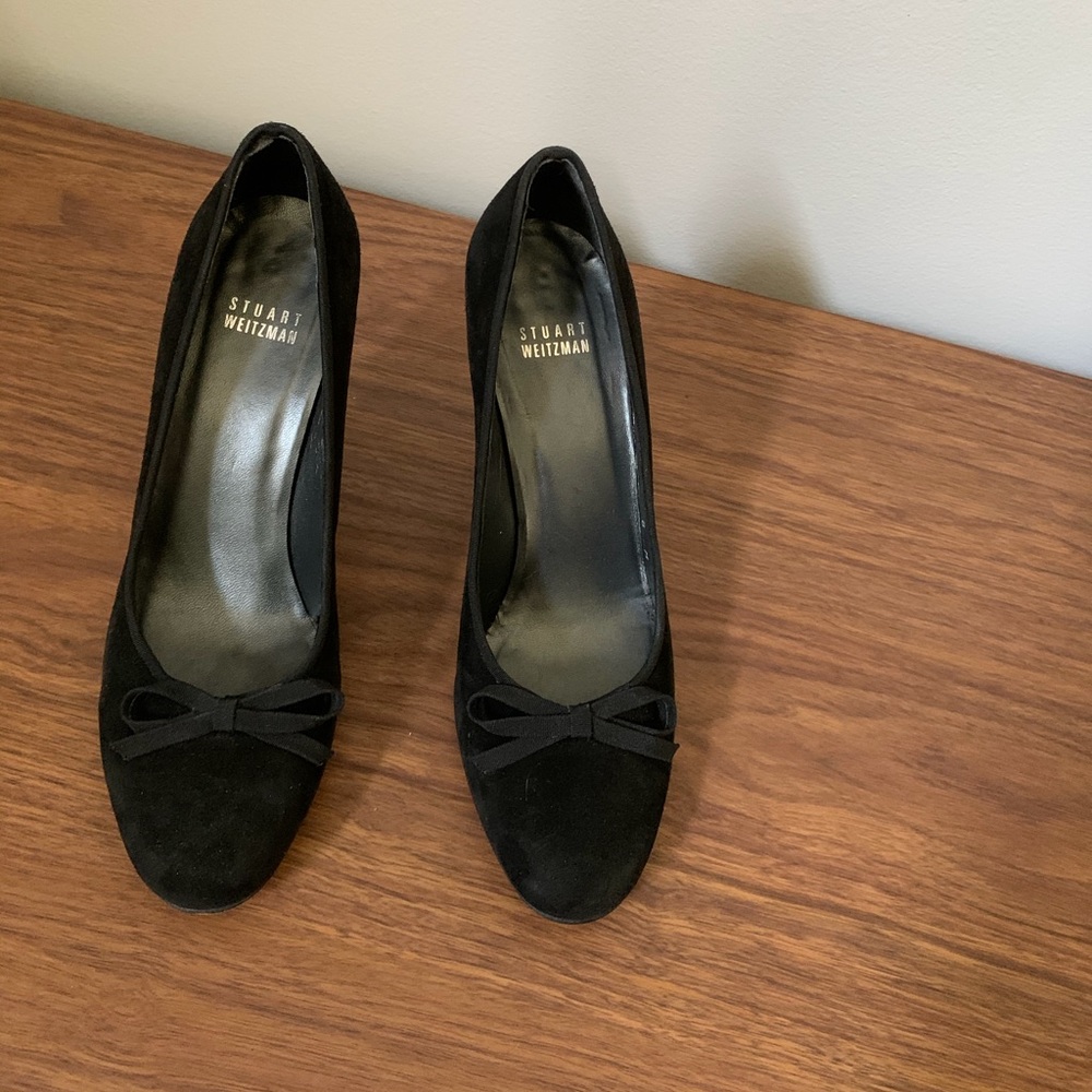 Stuart Weitzman black suede leather heels